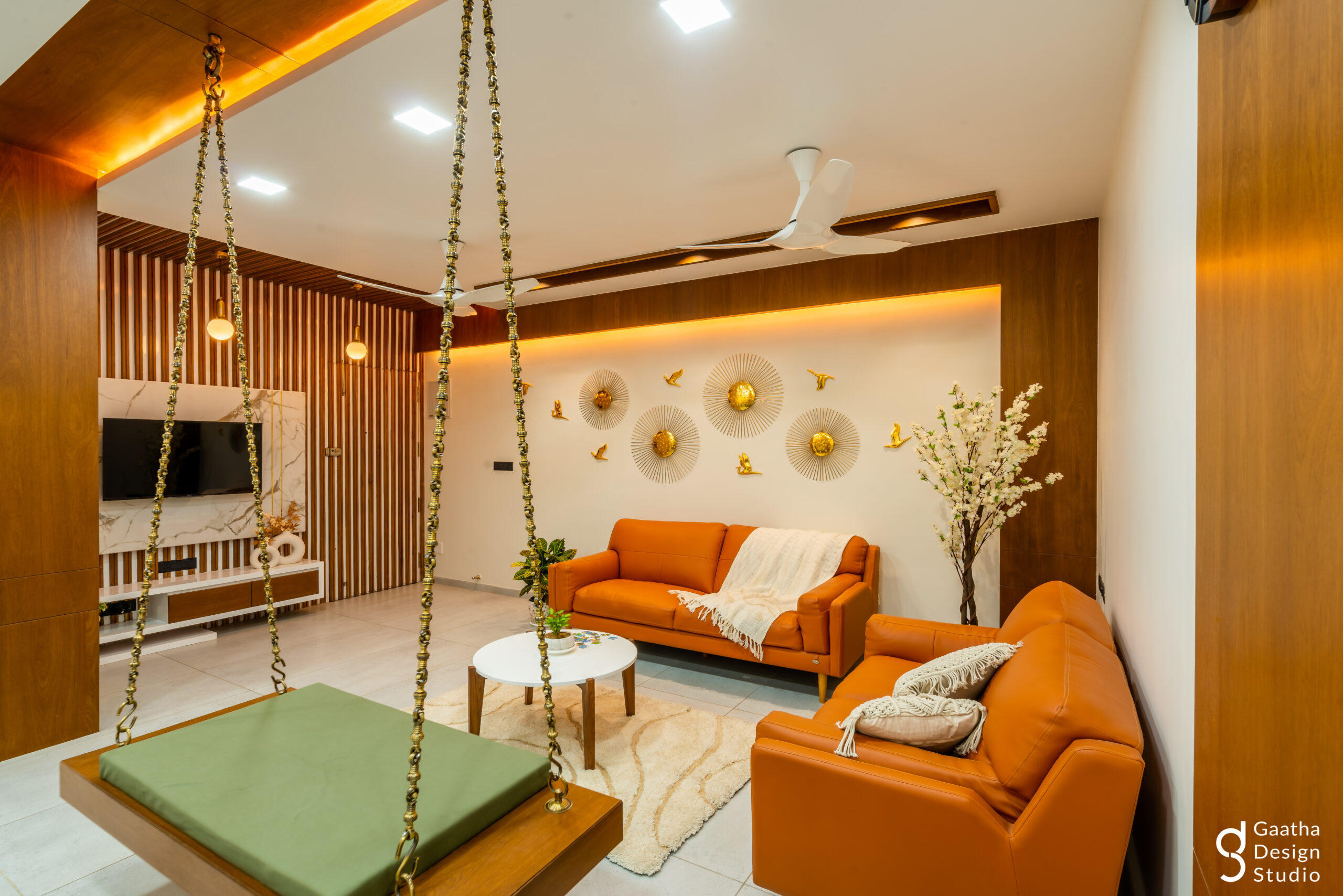 Tantalizing Orange – 3BHK Apartment in Ahmedabad